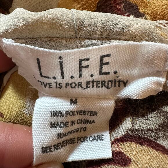 Ruffle Floral Peplum Blouse Long Sleeve V Neck Fall Top Cottagecore Boho M - Picture 6 of 6